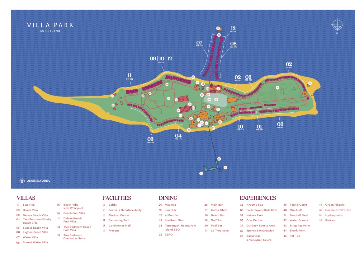 Mappa del Resort Villa Park Sun Island Maldive - Offerte e Preventivi per Viaggi e Vacanze alle Maldive
