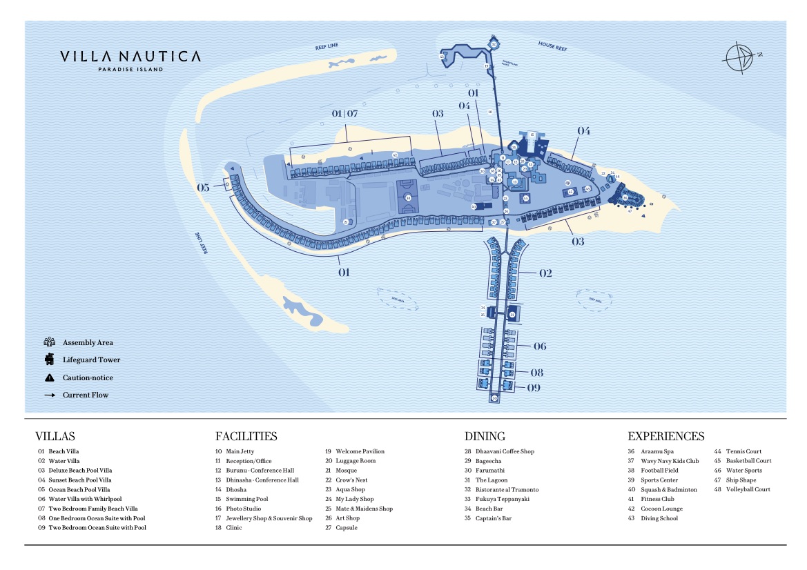 Mappa del Resort Villa Nautica Paradise Maldive - Offerte e Preventivi per Viaggi e Vacanze alle Maldive