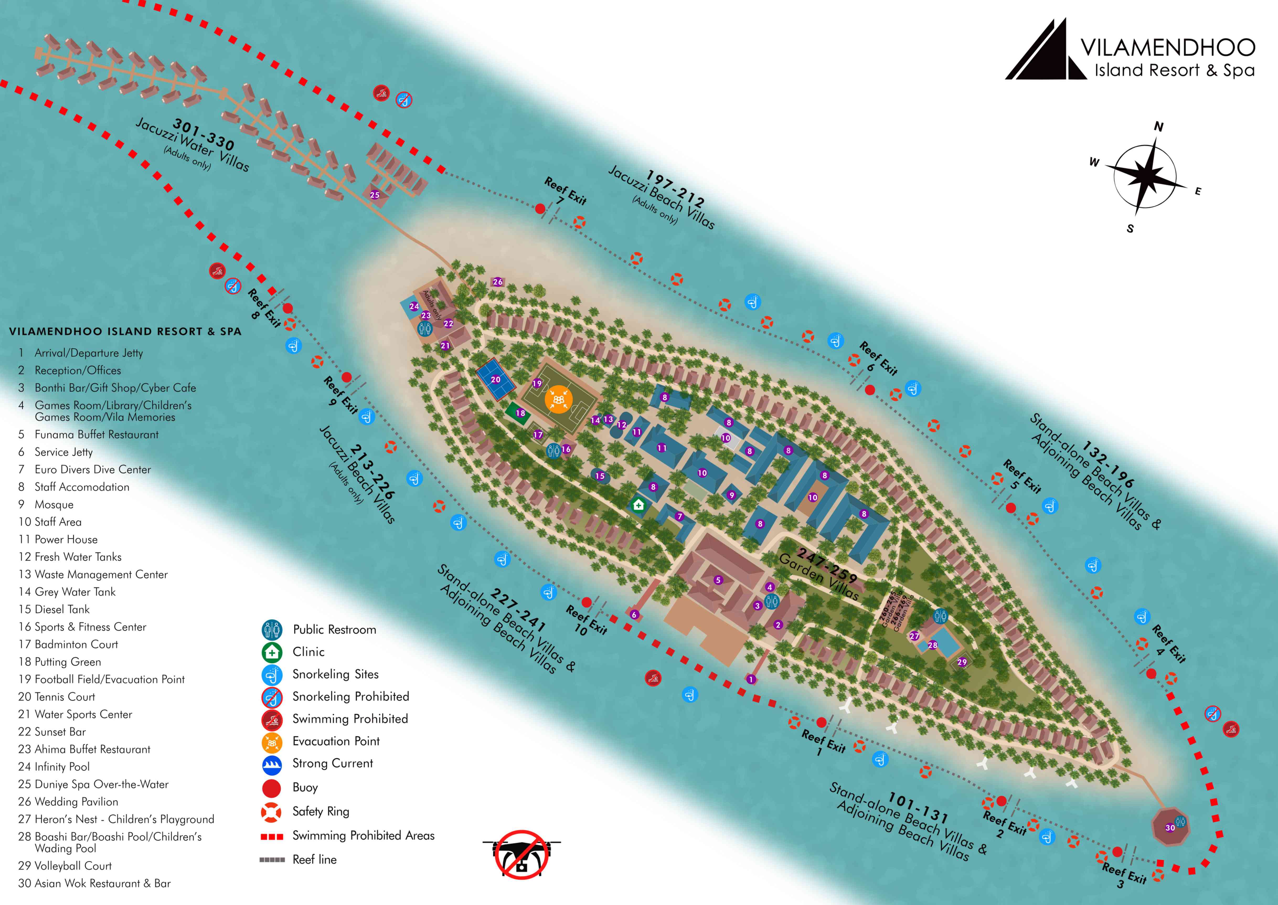 Mappa del Vilamendhoo Island Resort & Spa