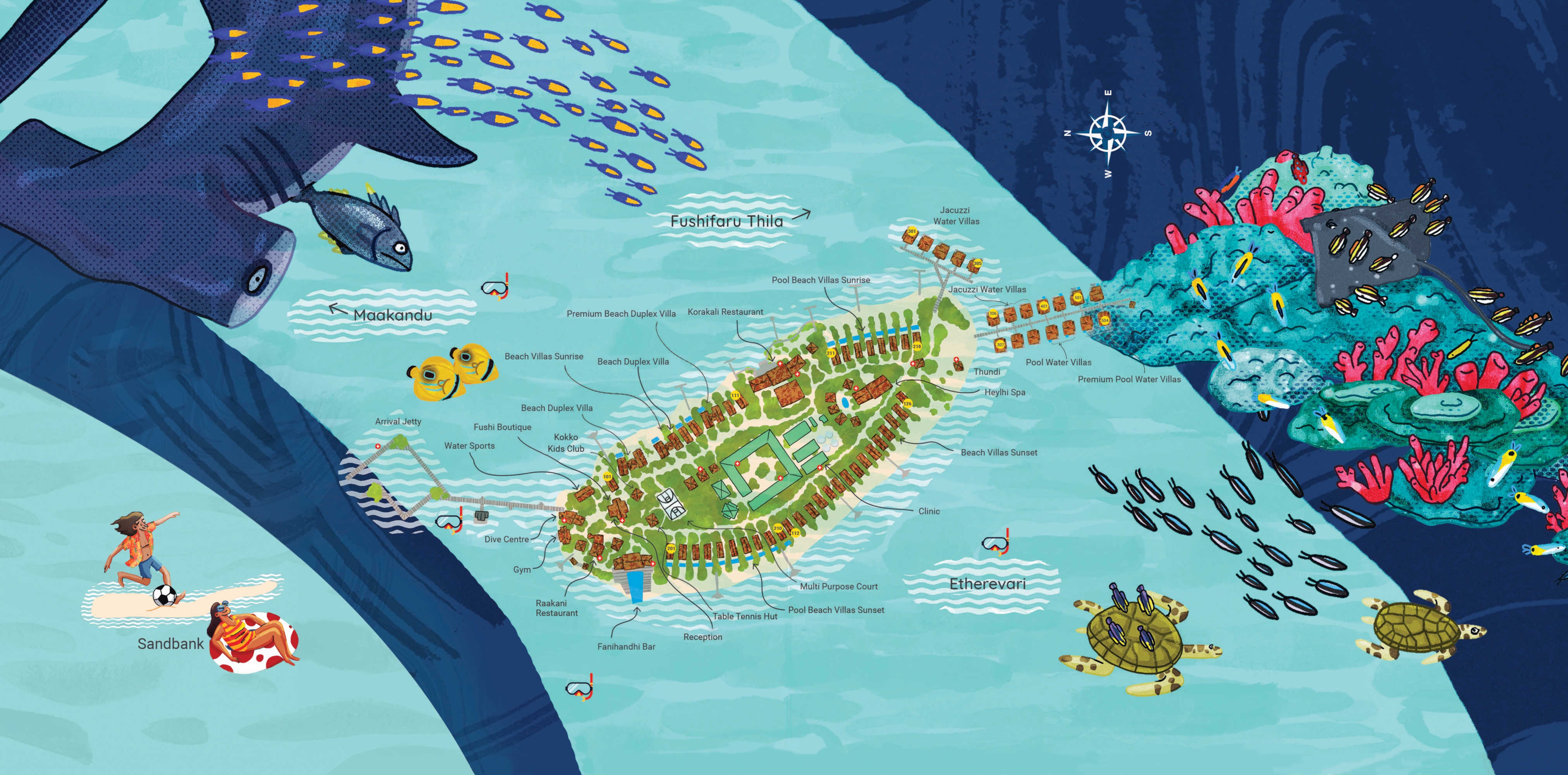 Mappa del Fushifaru Maldives