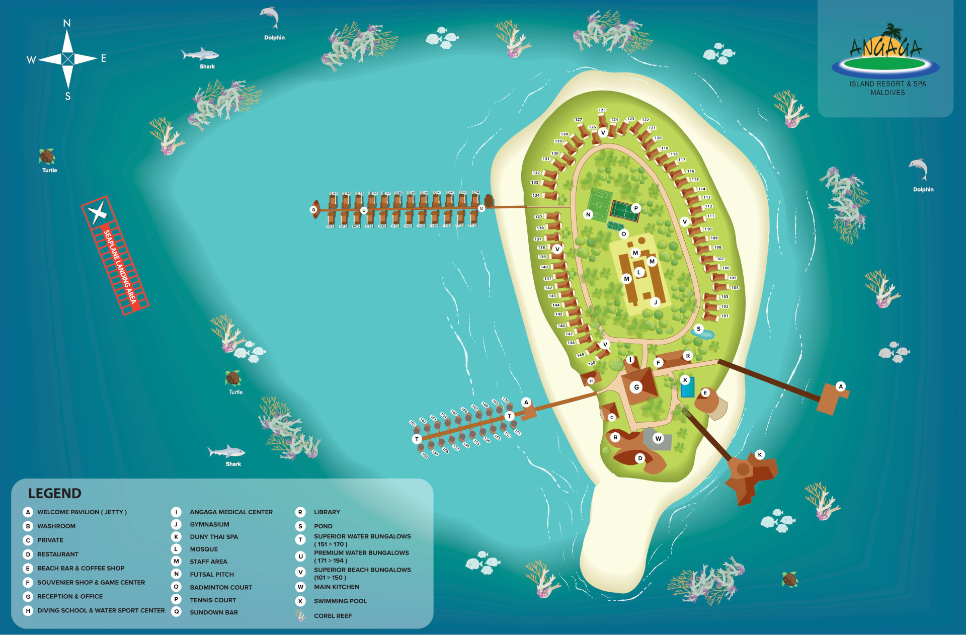 Mappa dettagliata del Resort Angaga