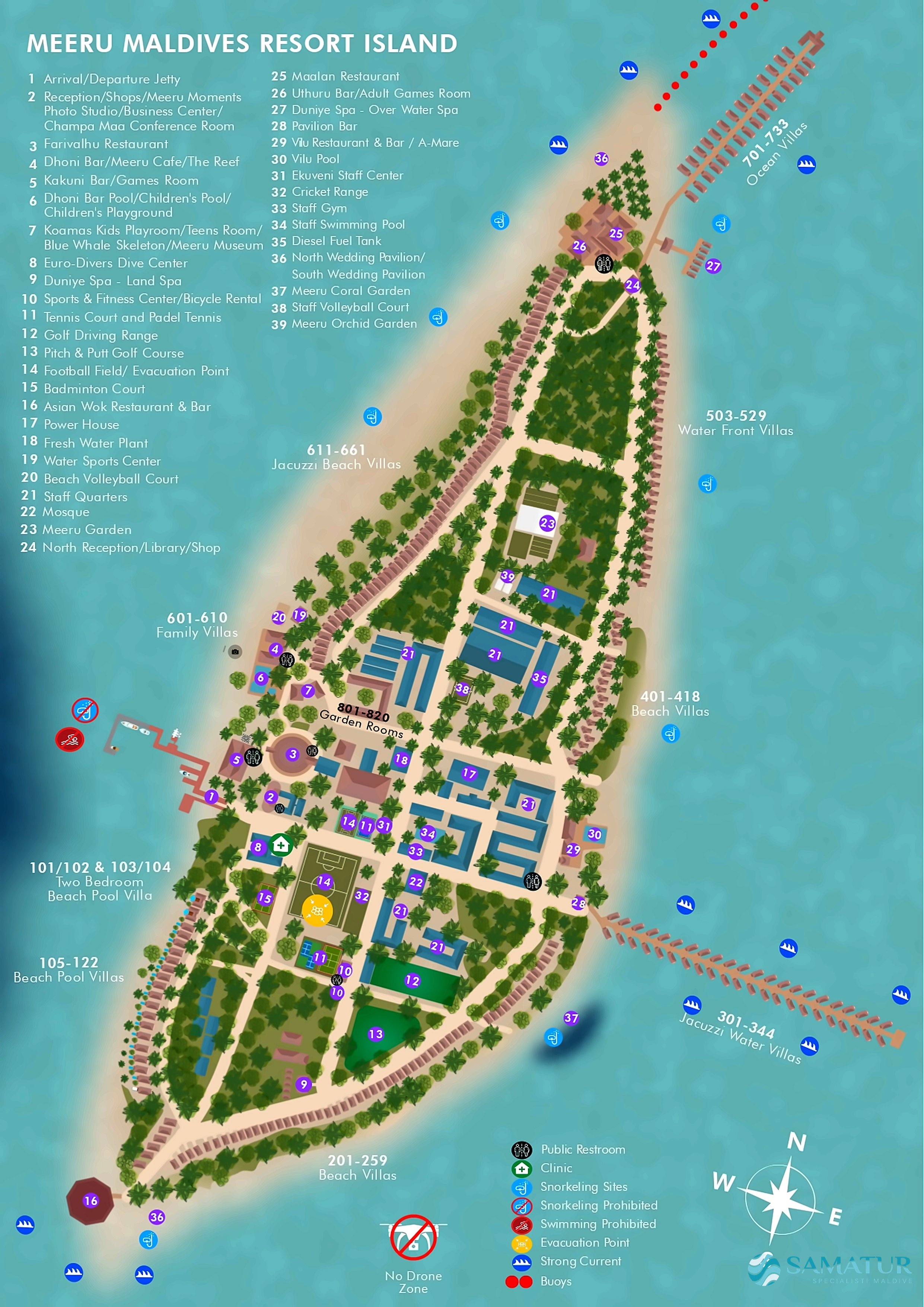 Mappa del resort Meeru Island Maldive